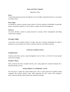 Stocks and Their Valuation: Key Concepts