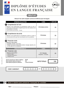 Examen DELF A1 : Compréhension et Production en Français