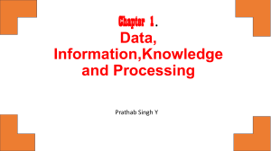 Data, Information, Knowledge & Processing