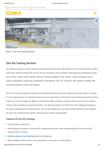 Zinc Die Casting Services - Diecasting-Mould.Com