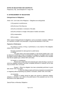 Obligations & Contracts: Extinguishment of Obligations