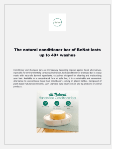 The natural conditioner bar of BeNat lasts up to 40+ washes