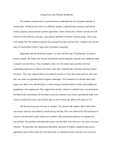 ESSAY 1- MODERNITY