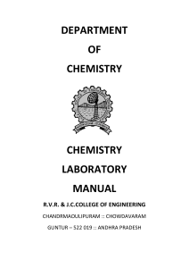 Chemistry Lab Manual: Titration, Water Analysis, Synthesis