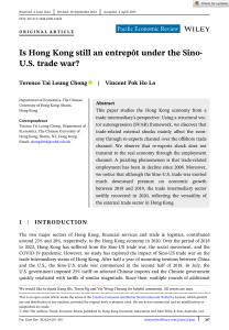 Hong Kong Trade Under Sino-U.S. Trade War