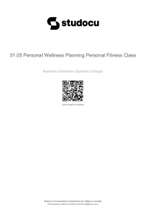 Personal Wellness Plan: Fitness Goals & Activity Log