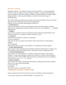 Biological Oxidation & Electron Transport Chain