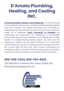 D'Amato Plumbing, Heating, and Cooling INC.