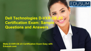 Dell Technologies D-VXR-OE-23 Certification Exam: Sample Questions and Answers