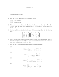 Algorithms Problem Set: Merge Sort, Strassen, Recursion