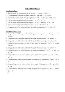 Practice Problems on Area Between Curves