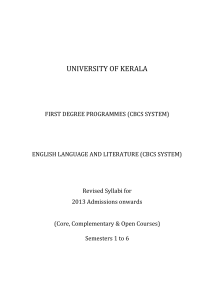 University of Kerala English Syllabus