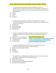 Abrams' Clinical Drug Therapy 10th Edition Geralyn Frandsen Test Bank