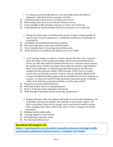 Canadian Jensen's Nursing Health Assessment A Best Practice Approach, Enhanced Reprint Tracey C. Stephen Test Bank