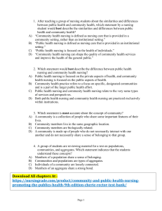 Community & Public Health Nursing Test Bank