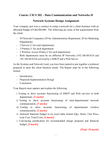 Network Systems Design Assignment