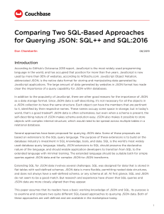 Comparing Two SQL Based Approaches WP