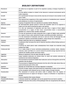 bio Definitions