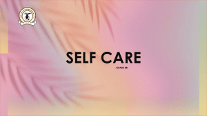 Self-Care Presentation for Grade 8