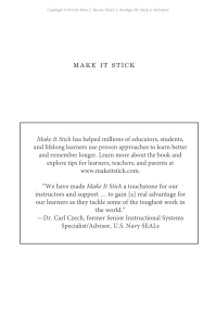 Make It Stick: Science of Successful Learning