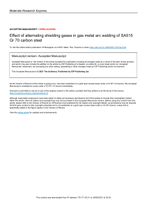 Effect of alternating shielding gases in gas metal