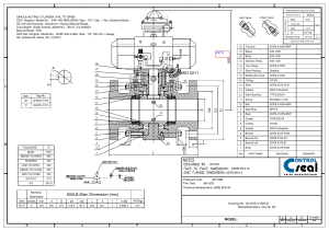 Trunnion Ball Valve Technical Drawing, 600LB, RF