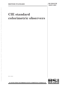 CIE Standard Colorimetric Observers: BS ISO/CIE 10527:1991