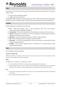 Conducting a Toolbox Talk - 2024