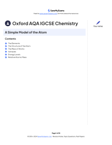 IGCSE Chemistry: Simple Model of the Atom Revision Notes