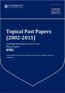 Cambridge AS & A Level Physics Past Papers (2002-2015)