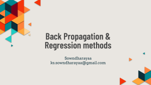 Back Propagation & Regression Methods