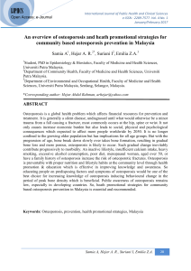 Osteoporosis Prevention in Malaysia: An Overview