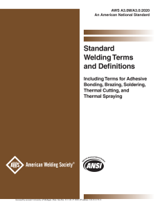 Standard Welding Terms and Definitions