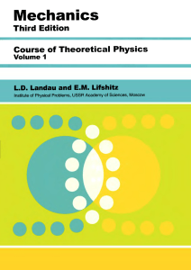 Mechanics Textbook: Theoretical Physics Vol 1