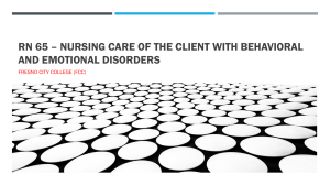 Nursing Care for Behavioral Disorders Presentation