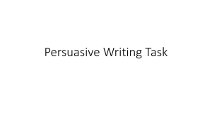 Persuasive Writing Task