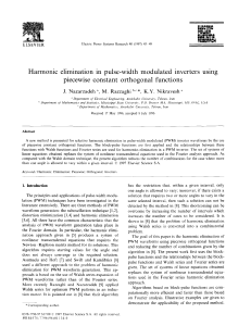 1997-Harmonic elimination in pulse-width mobulated inverters using piecewise constant othogonal functions