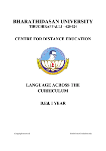 Language Across the Curriculum Course Material