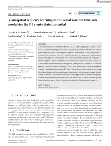 Psychophysiology - 2018 - Lum - Visuospatial sequence learning on the serial reaction time task modulates the P1