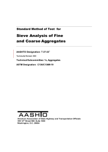 Sieve Analysis of Aggregates Test Method