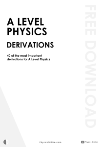 A Level Physics Derivations Guide