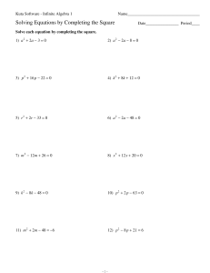 Solving Completing Square (1)