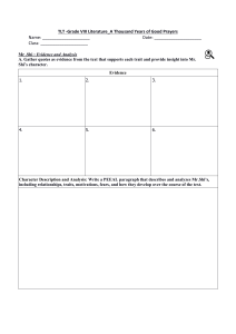 Mr. Shi Character Analysis Worksheet