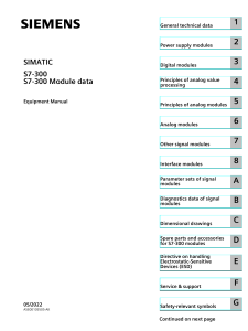 S7-300 Module Data Equipment Manual