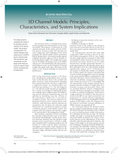 3D Channel Models Principles Characteristics and System Implications