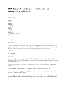 1877 Georgia Constitution: Bill of Rights & Government Structure