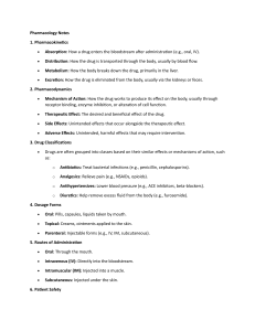 Pharmacology Notes: Key Concepts & Drug Info