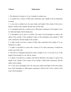 Math Exam: Surface Area & Volume Calculations