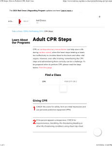 CPR Steps   How to Perform CPR   Red Cross