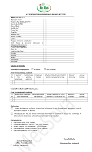 ECONOMICALLY WEAKER SECTIONS APPLICATION FORM (TELANGANA STATE)